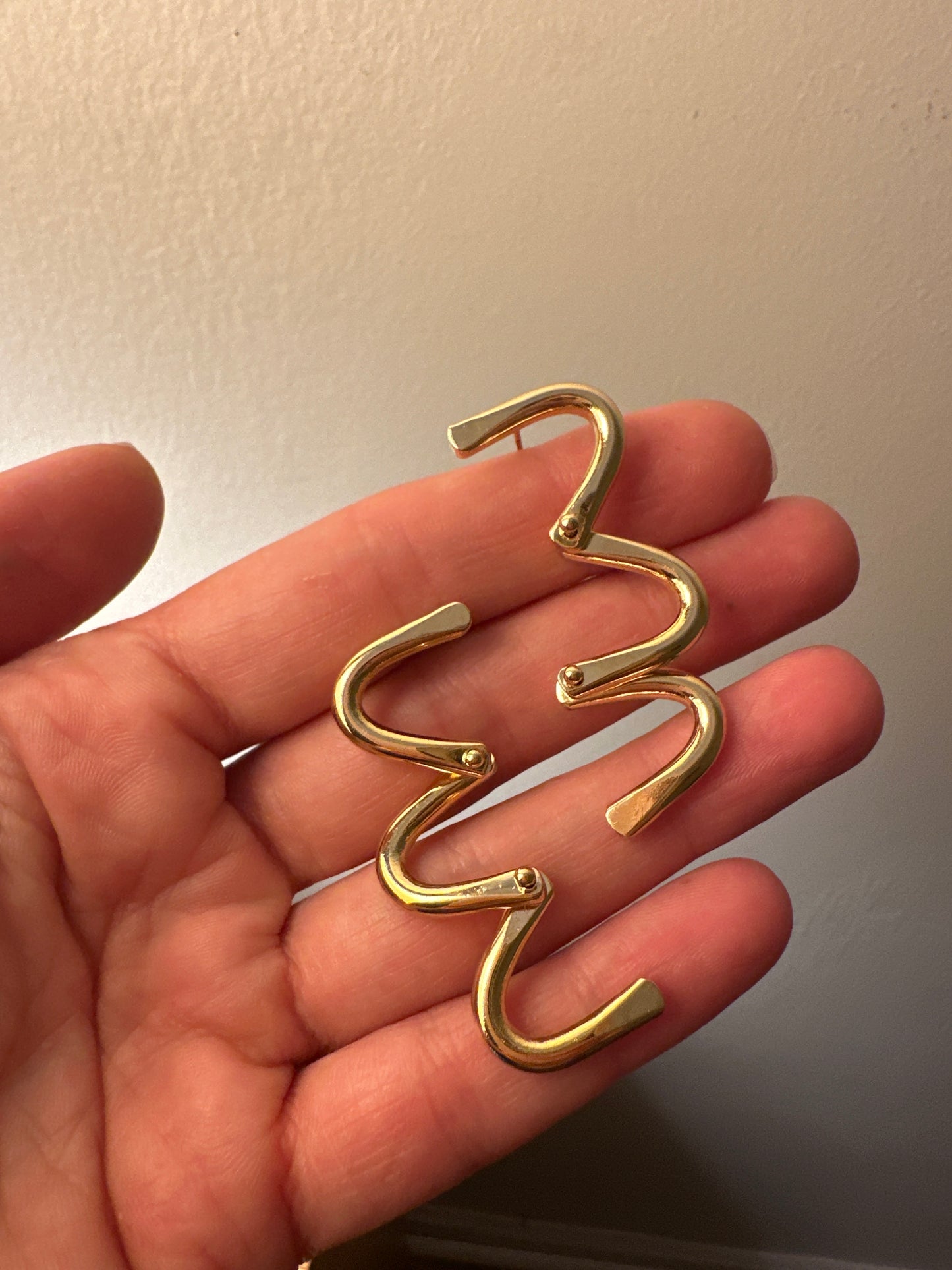It Happens in Threes – Kinetic Brass Earrings