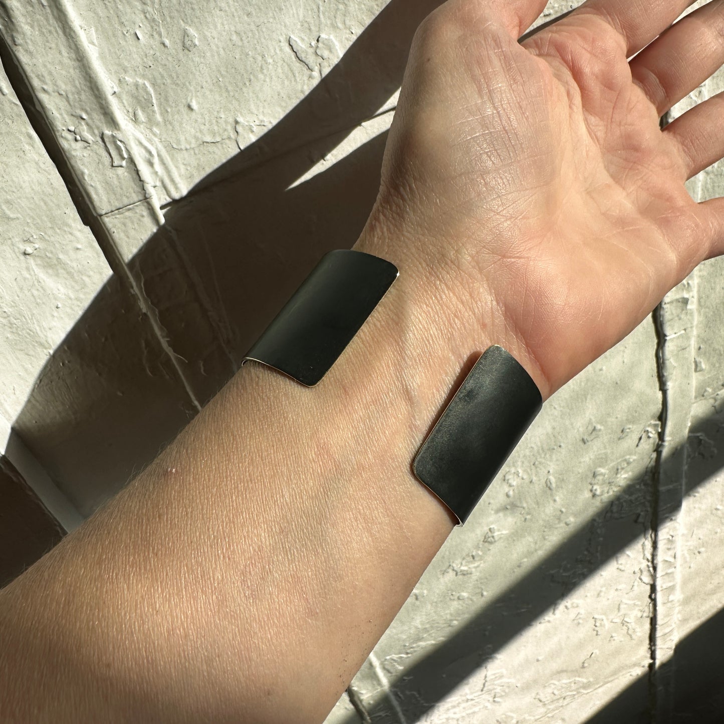 Two Come Together Cuff Bracelet – Handcrafted Patinated Brass