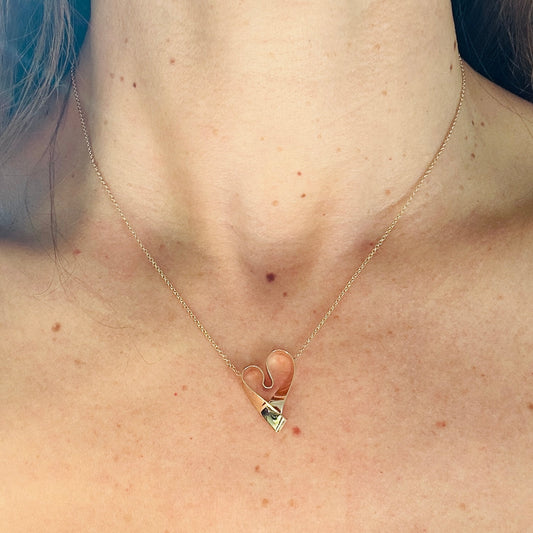 Heart of Gold – Hand-Folded 14k Gold Pendant