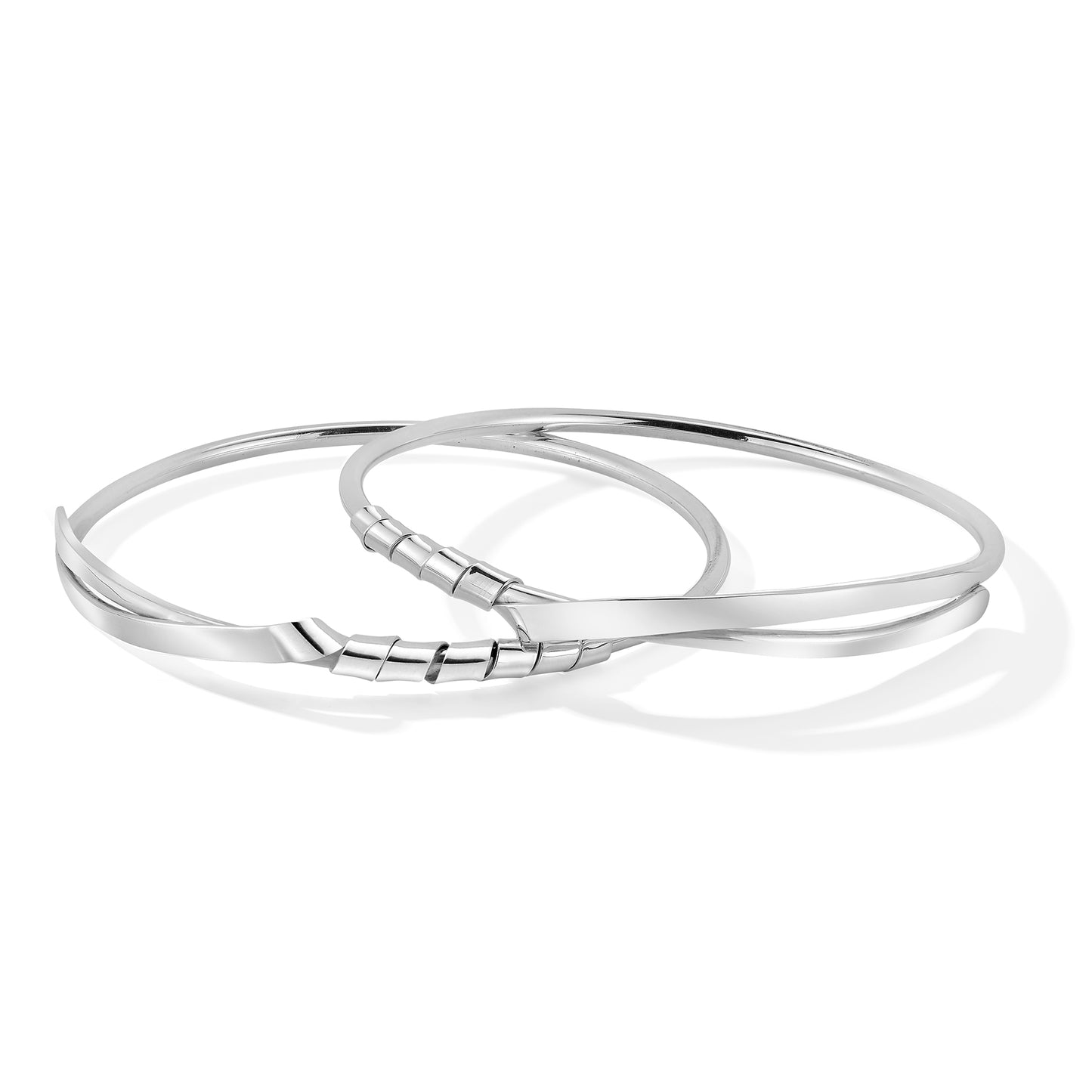 Joined Stackable Bangle – Sculptural Silver Bracelet