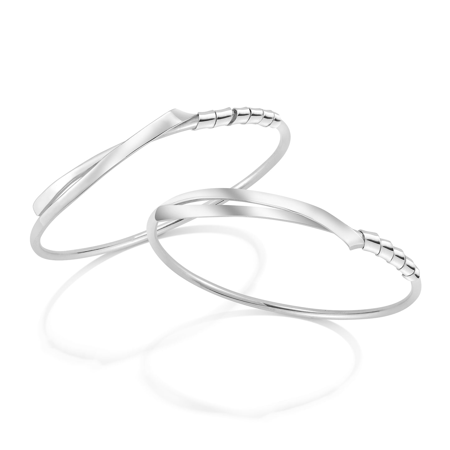 Joined Stackable Bangle – Sculptural Silver Bracelet