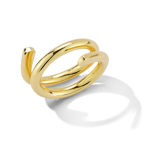 Sliding Doors Ring – Bold Double-Band Coil Form