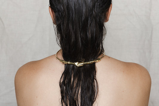 Tuxedo Collar Necklace – Sculptural Brass Collar
