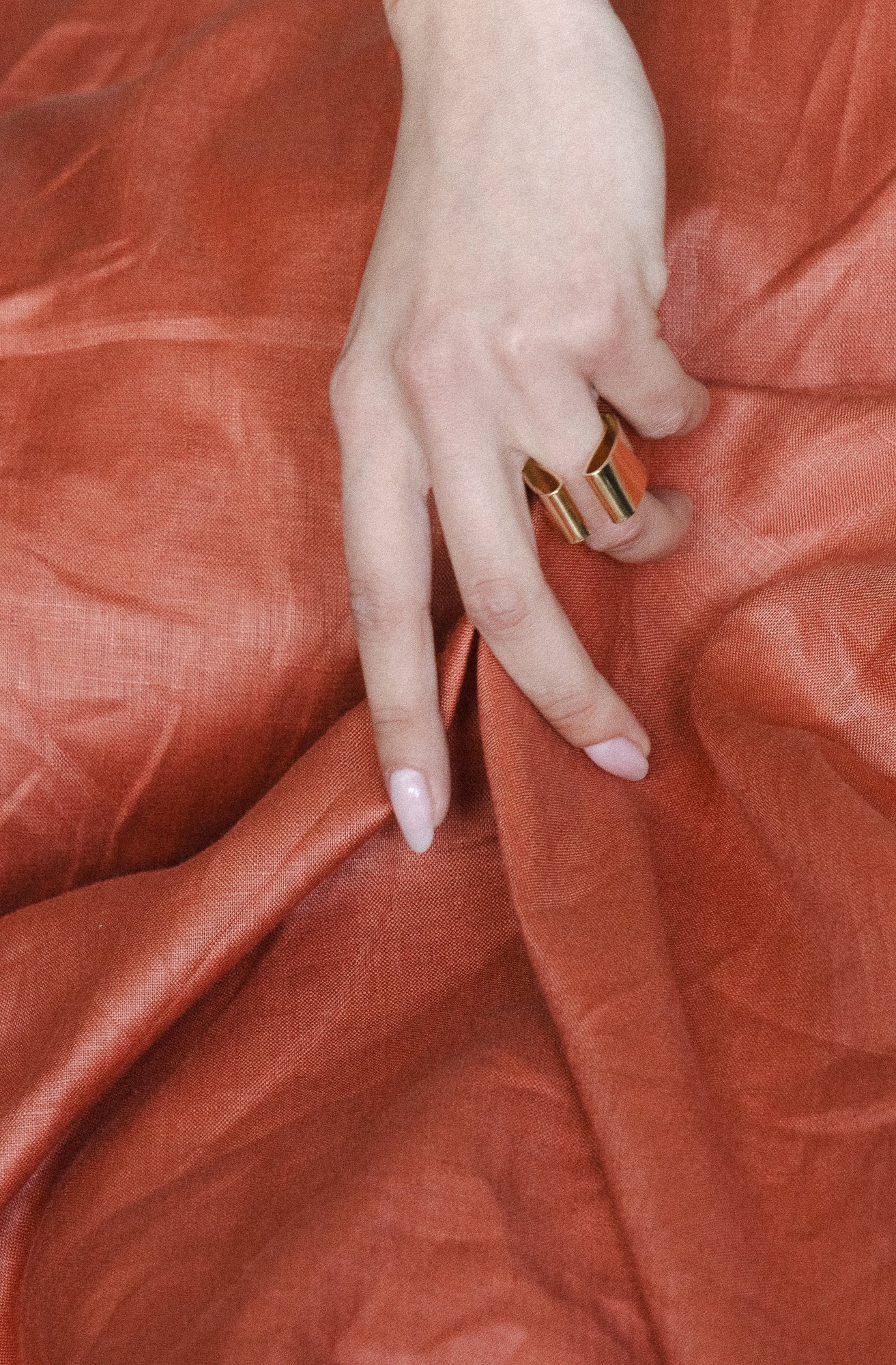 U Ring – Sculptural Brass Statement Piece