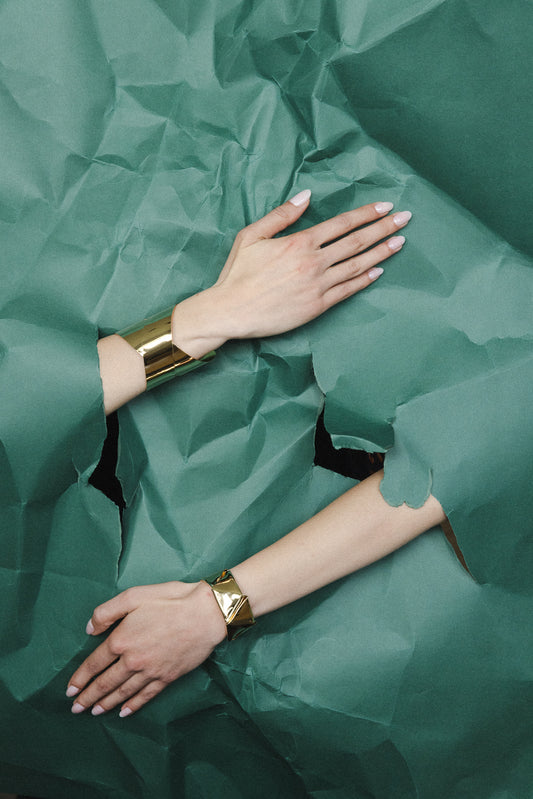 Envelope Cuff Bracelet – Folded Brass Statement Piece