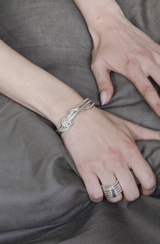 Divine Cuff Bracelet – Twisted Sterling Silver Wire Design