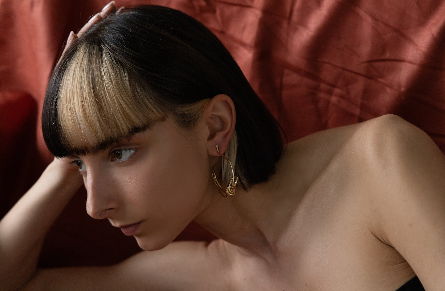 HoopLa Hoop Earrings – Coiled Brass with Hammered Detail