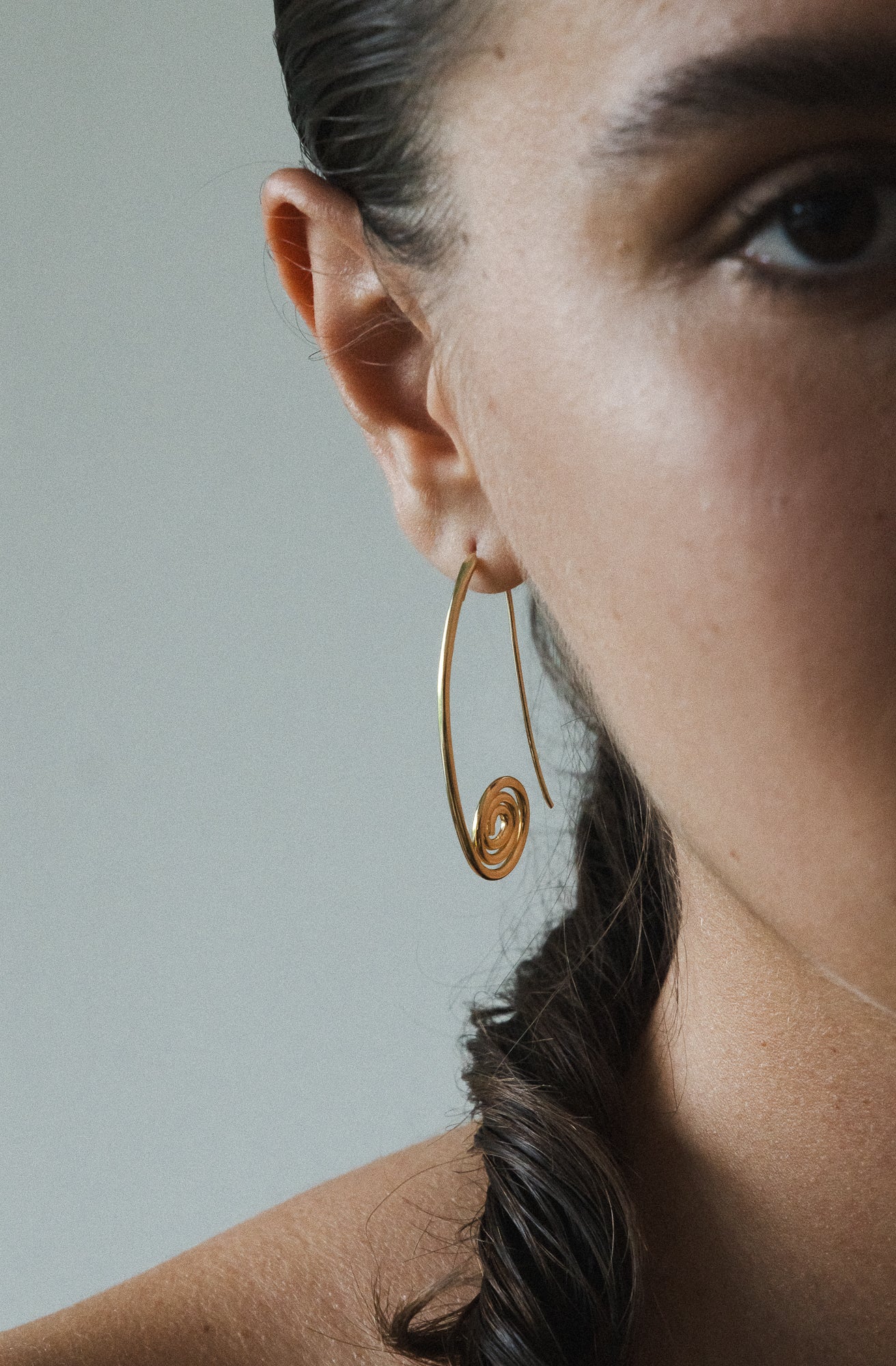 Koru Earrings – Brass Curl Inspired by Nature