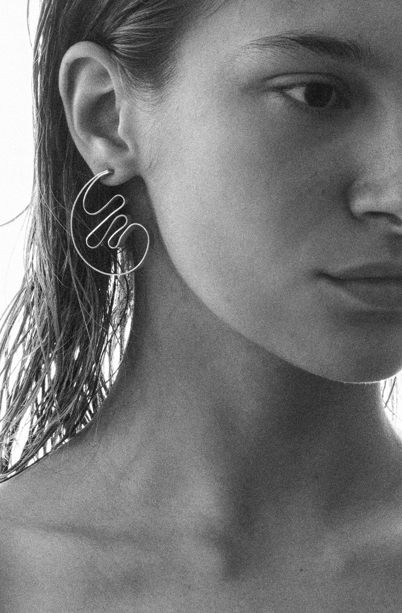 Moon Real – Draped Brass Statement Earring