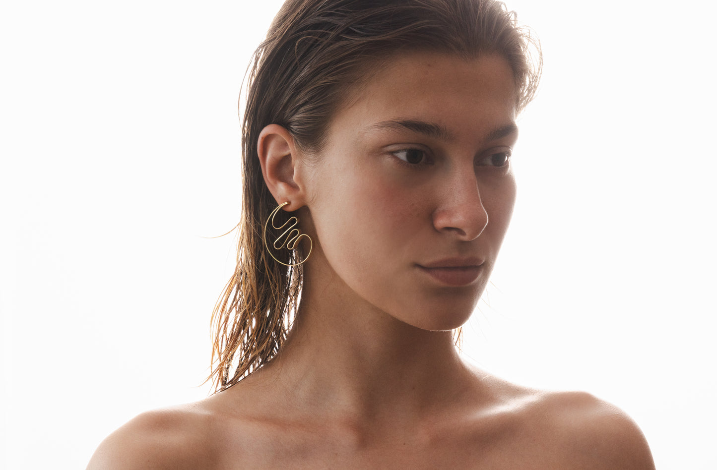 Moon Real – Draped Brass Statement Earring