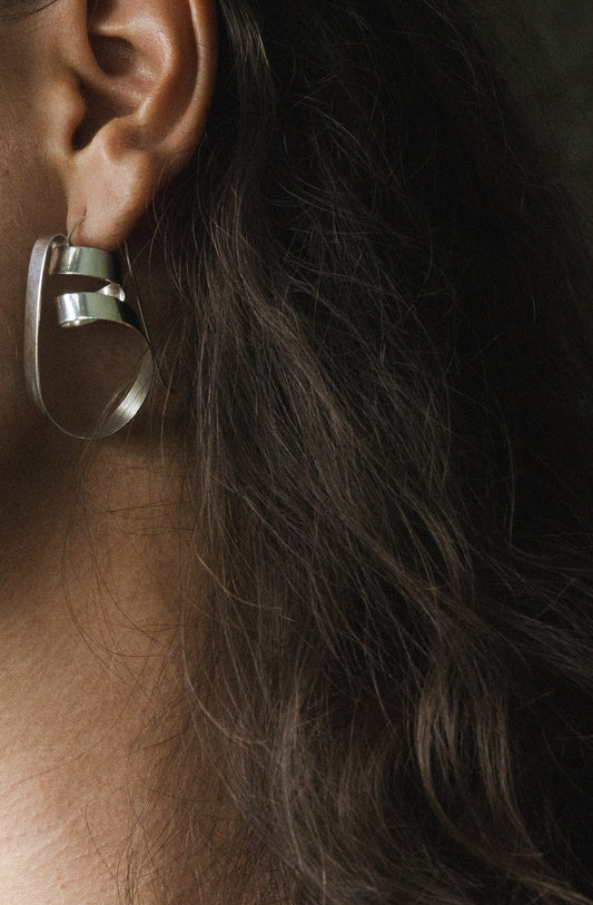 Rollercoaster Earrings – Dynamic Wrapped Sterling Silver Design