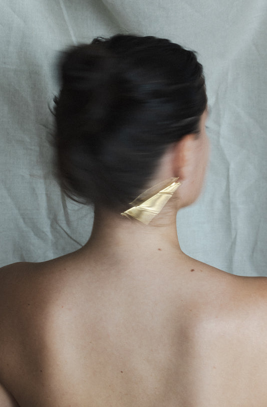 Tunnel Vision Drop Earrings – Sculptural Coiled Brass