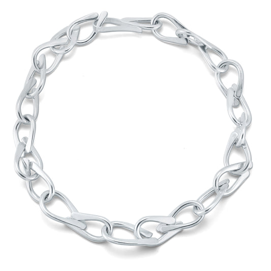Connected Silver Necklace – Hand-Forged Sterling Silver Chain