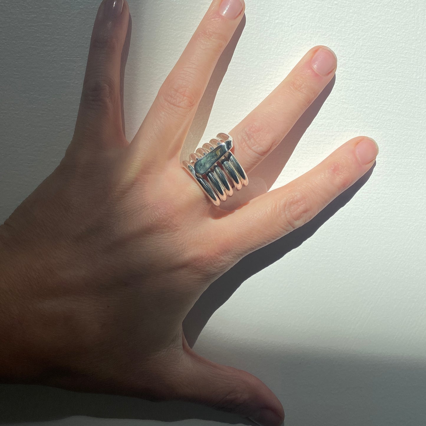 Cross Over Ring – Handcrafted Sterling Silver Coil with Folded Detail