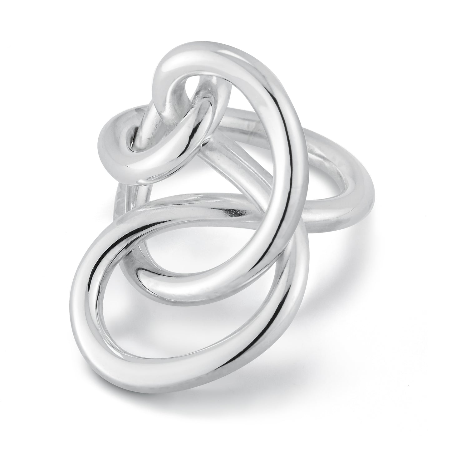 This statement ring is fabricated and formed in sterling silver. Each ring is unique as it is hand shaped out of a 3mm round wire. Ring has hammered details and is finished in high polish.  Ring sits comfortably and it has a nice weight to it. I suggest you wear it on the middle finger for best comfort and to make a statement.   1.25" wide on the top and 1.25" height including the shank   Handmade in Brooklyn, New York