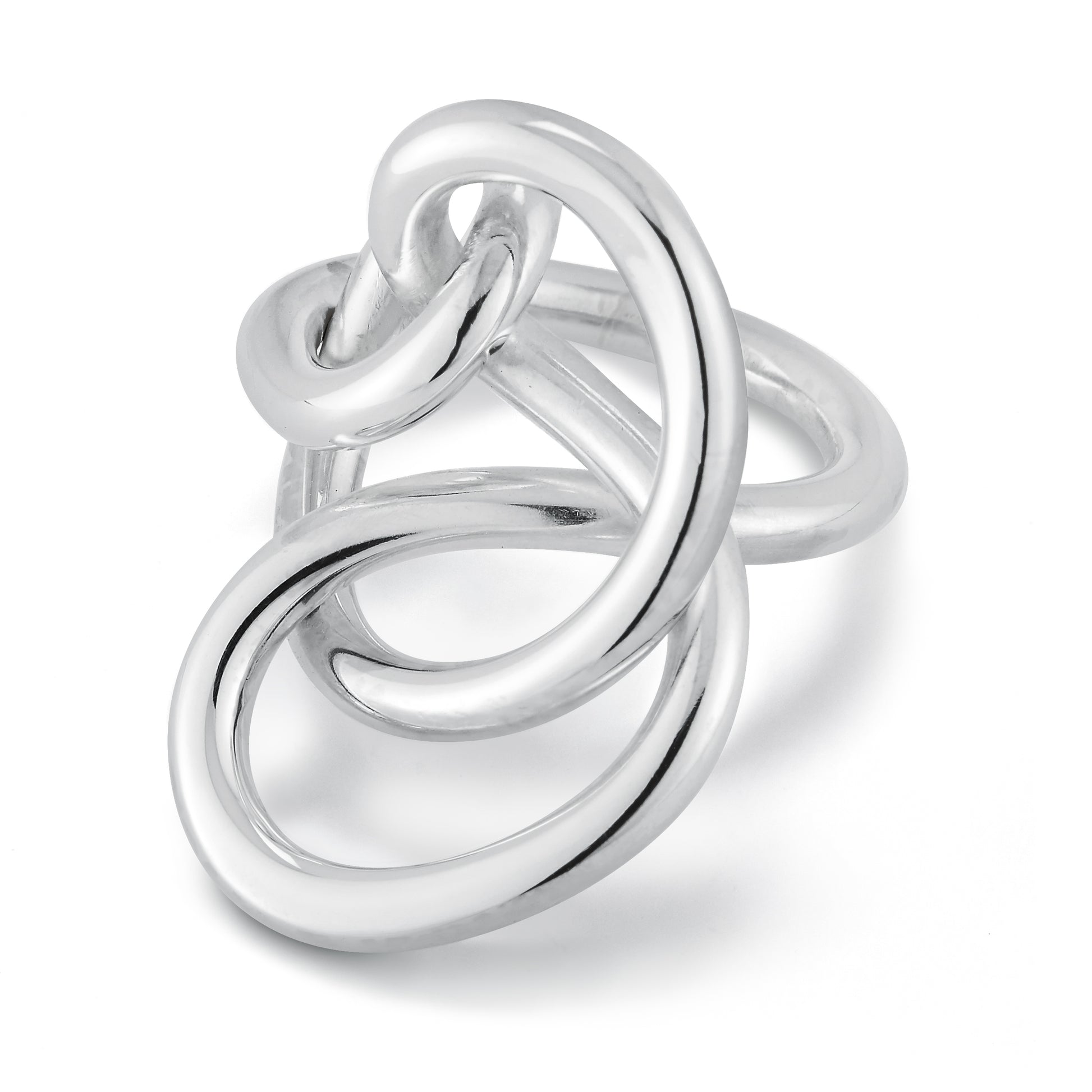 This statement ring is fabricated and formed in sterling silver. Each ring is unique as it is hand shaped out of a 3mm round wire. Ring has hammered details and is finished in high polish.  Ring sits comfortably and it has a nice weight to it. I suggest you wear it on the middle finger for best comfort and to make a statement.   1.25" wide on the top and 1.25" height including the shank   Handmade in Brooklyn, New York