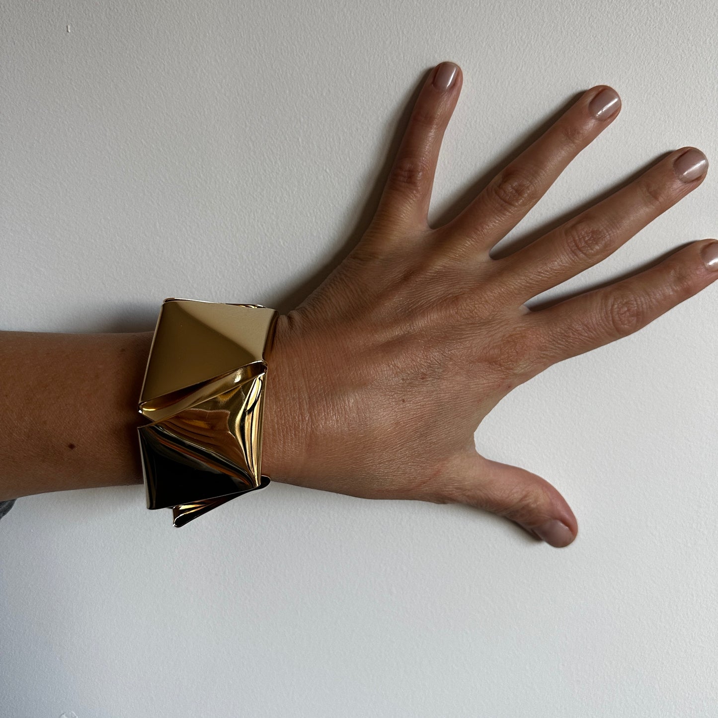 Envelope Cuff Bracelet – Folded Brass Statement Piece