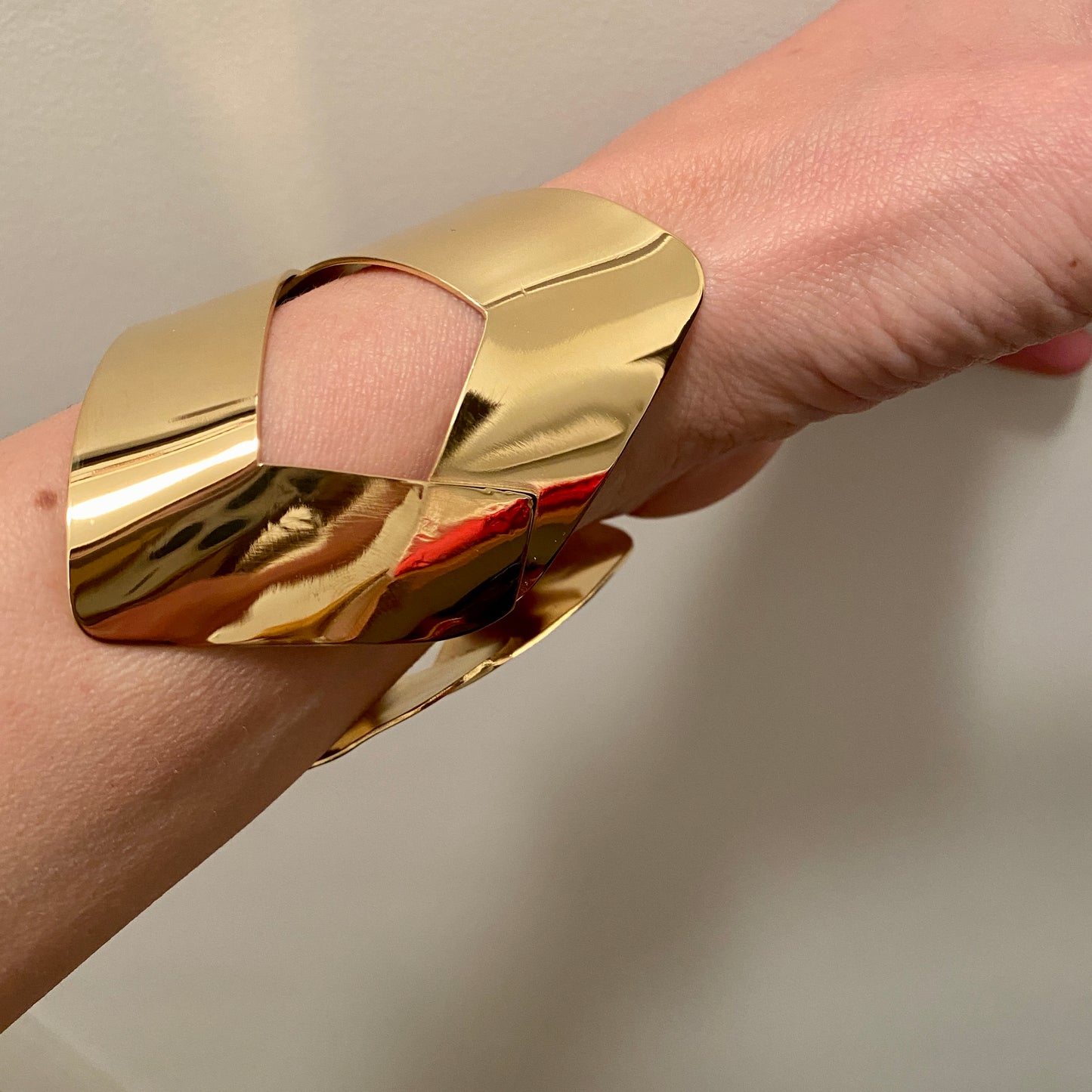 Cross Cuff Bracelet –  Layered Brass Design