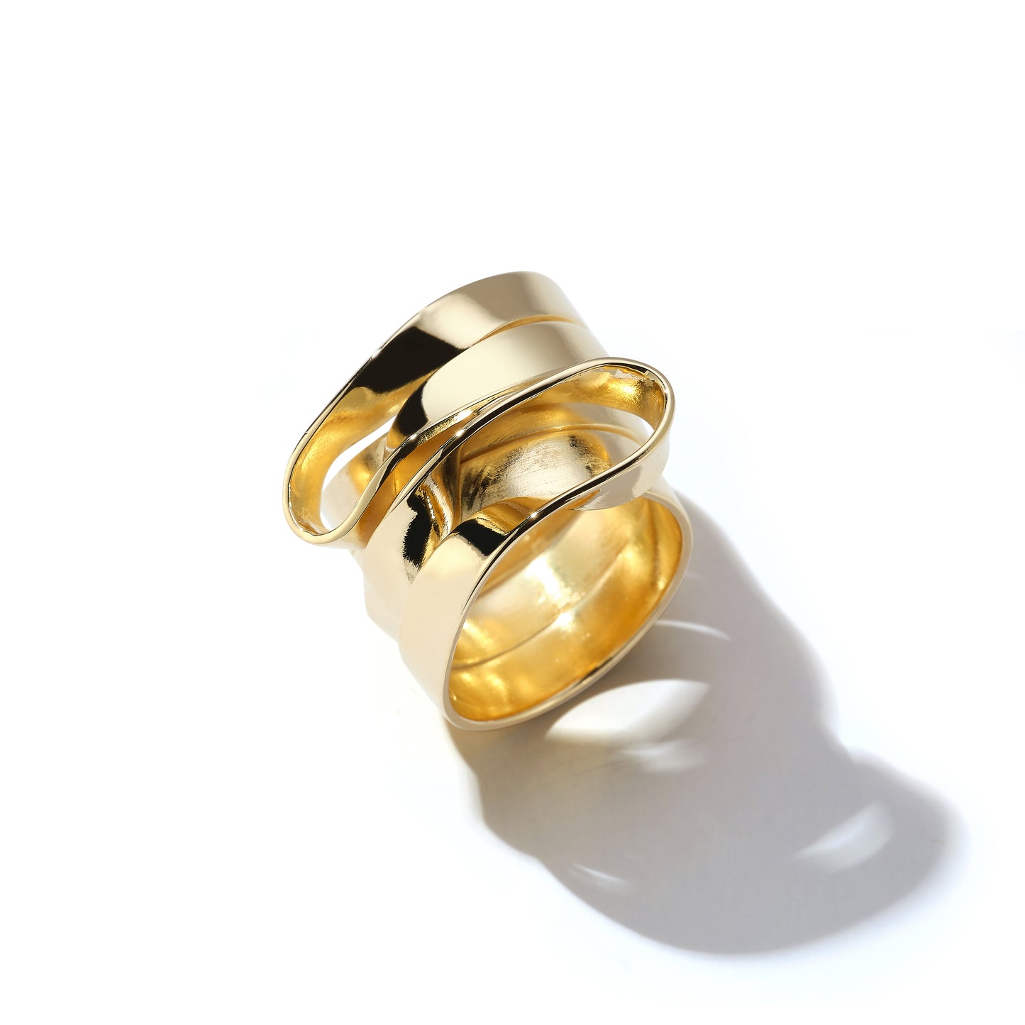 Two Ships Passing – Sculptural Folded Ribbon Ring