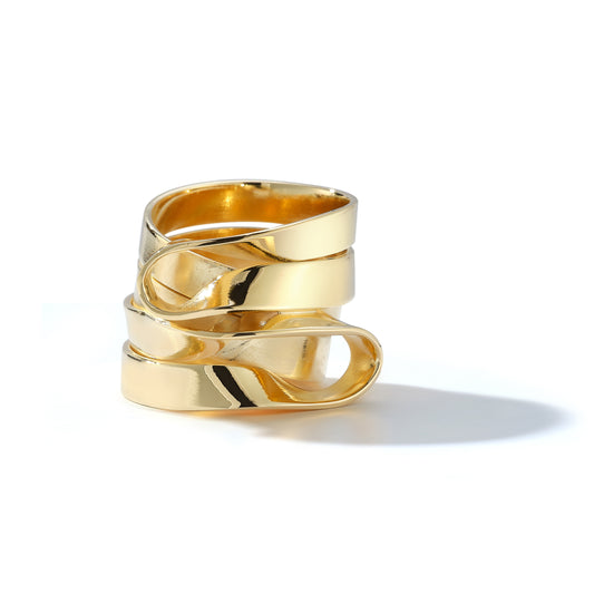 Two Ships Passing – Sculptural Folded Ribbon Ring
