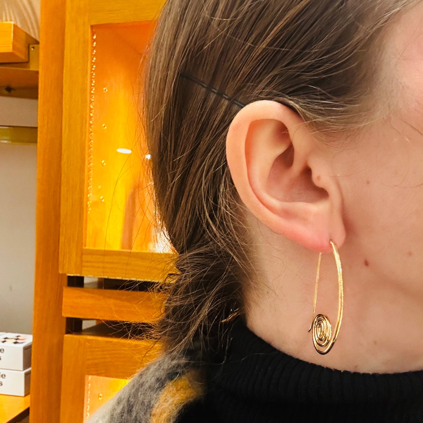 Koru Earrings – Brass Curl Inspired by Nature