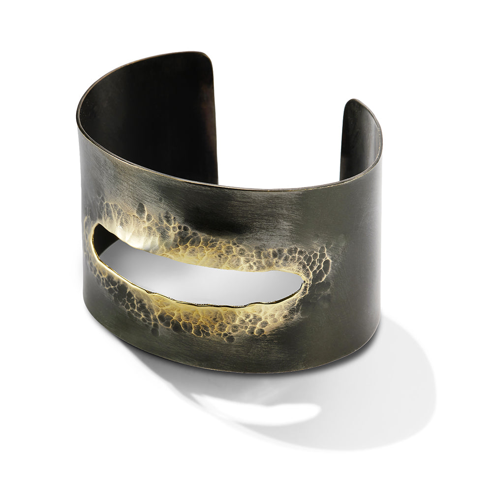 Abyss brass and patina cuff bracelet