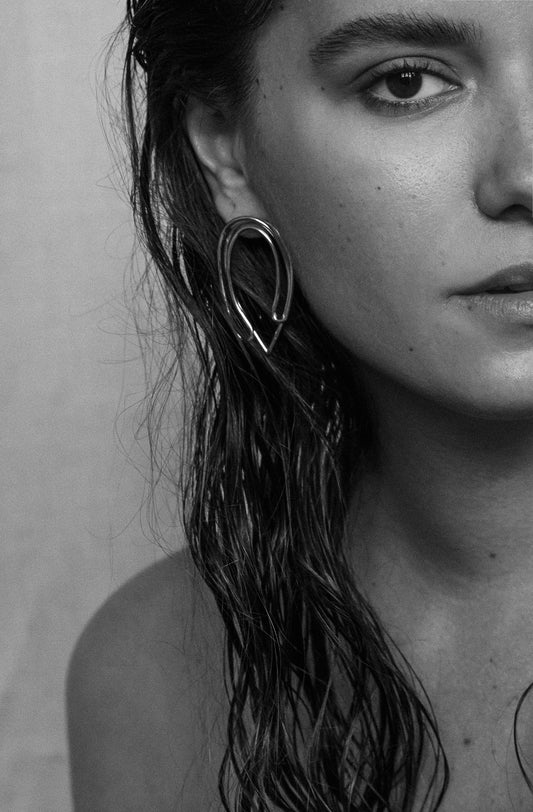 Drawing No.1 © Earring – Sculptural Wire Frontal Hoop