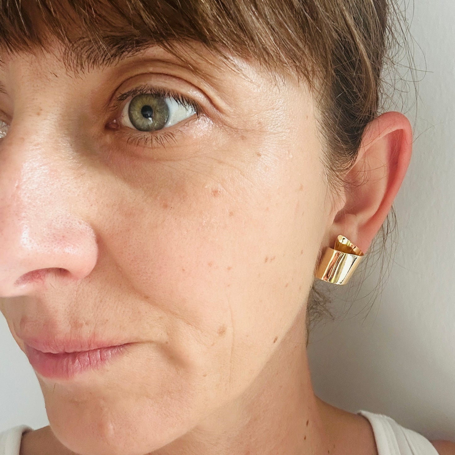 Coils Stud Earrings – Sculptural Folded Brass Posts