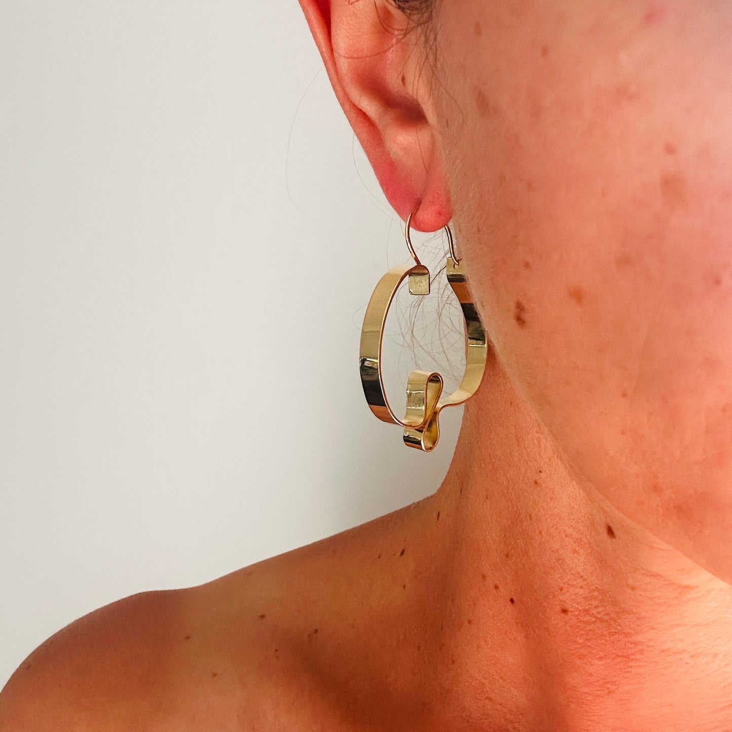 Beats Hoop Earrings – Hand-Formed Brass with Heartbeat-Inspired Design