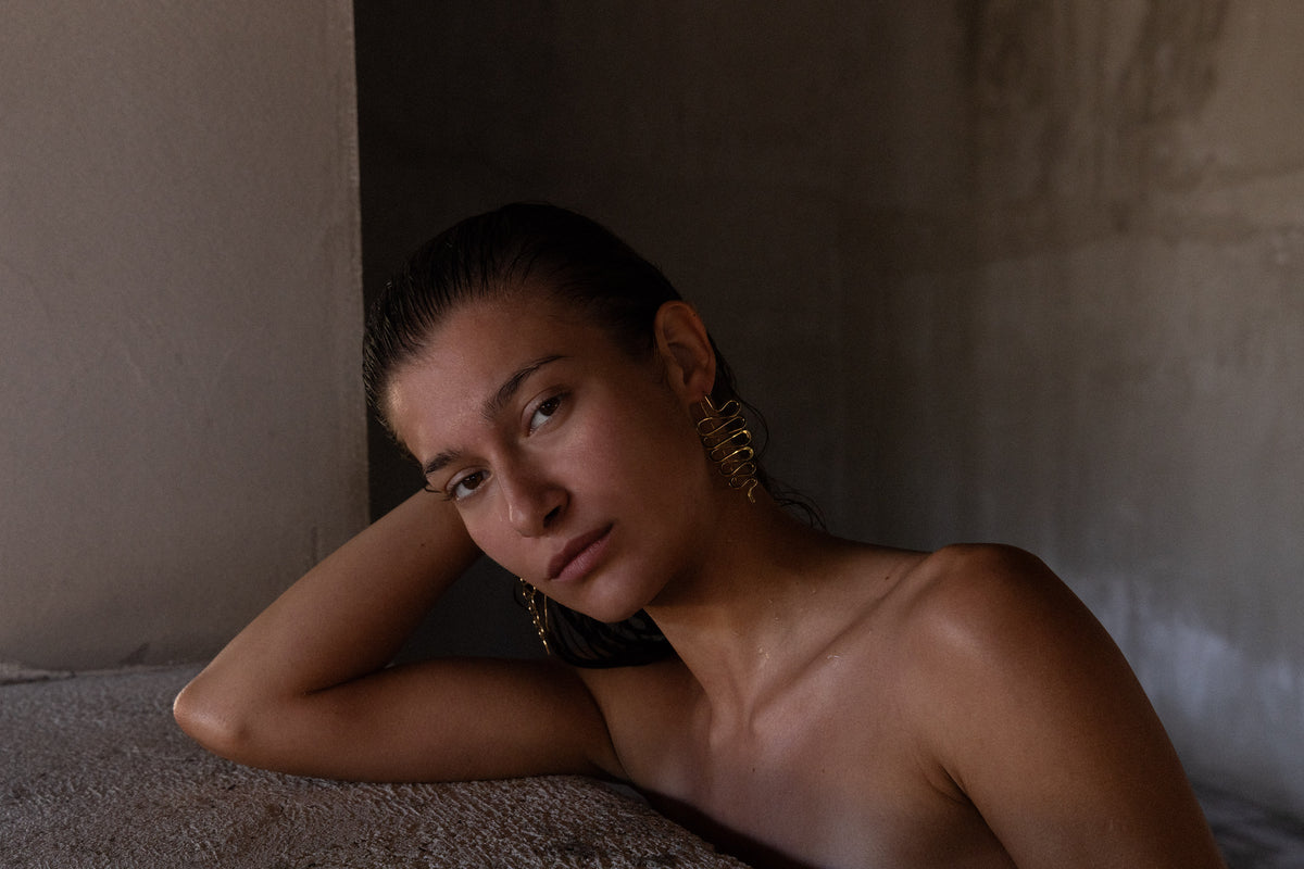 Hieroglyph Earrings – Hand-Formed Brass Wire Drops