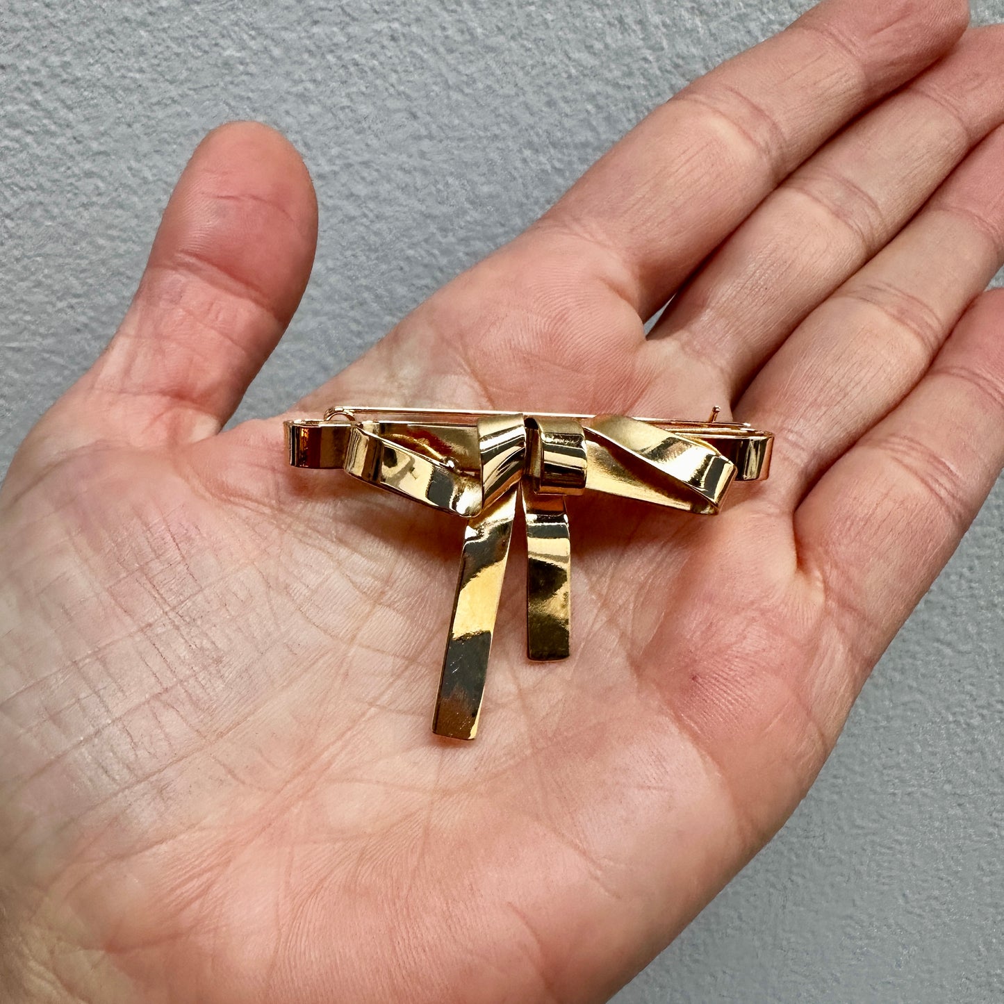Wrap It Up Bow Pin – Folded Brass Ribbon Brooch