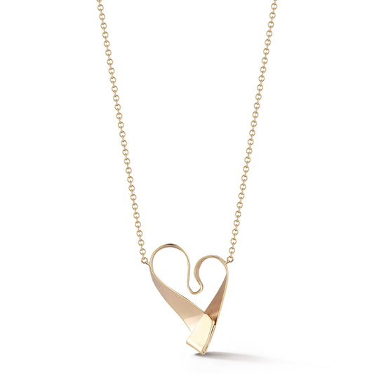 Heart of Gold – Hand-Folded 14k Gold Pendant