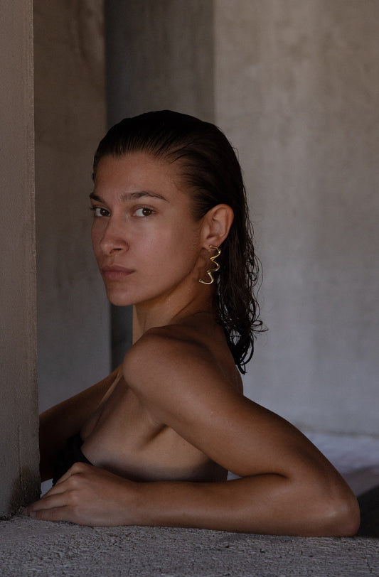 It Happens in Threes – Kinetic Brass Earrings