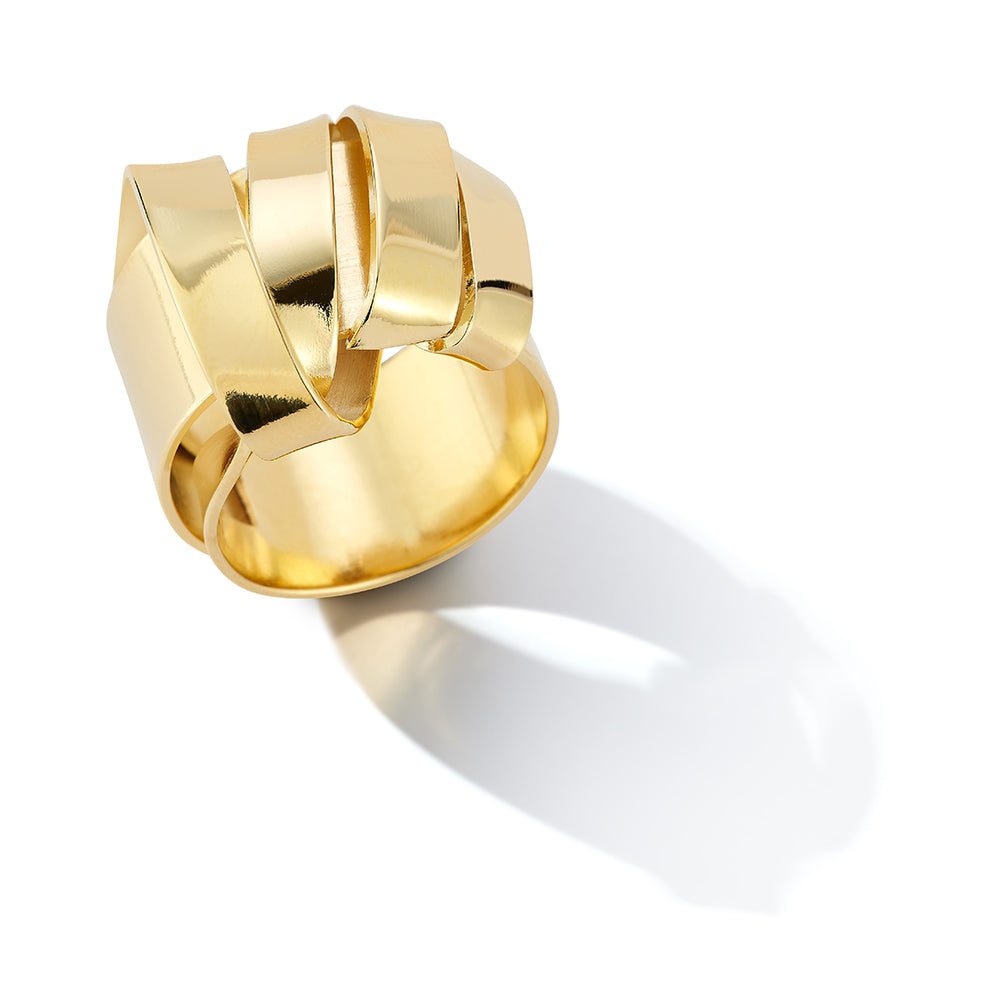 Unsolid Ring Non-Linear Ring – Modern Split-Band Sculpture – Oblik Atelier