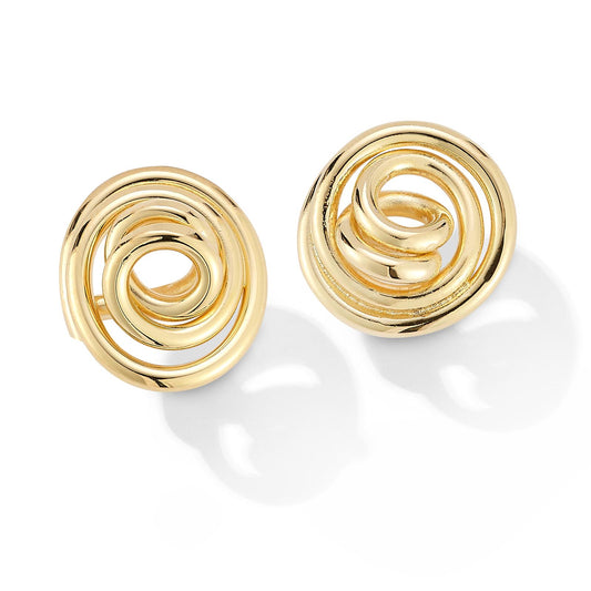 Cinnamon Stud Earrings-Compact Spiral Form