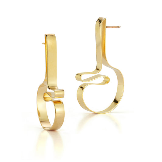 Sur-real Earring – Folded Brass Form