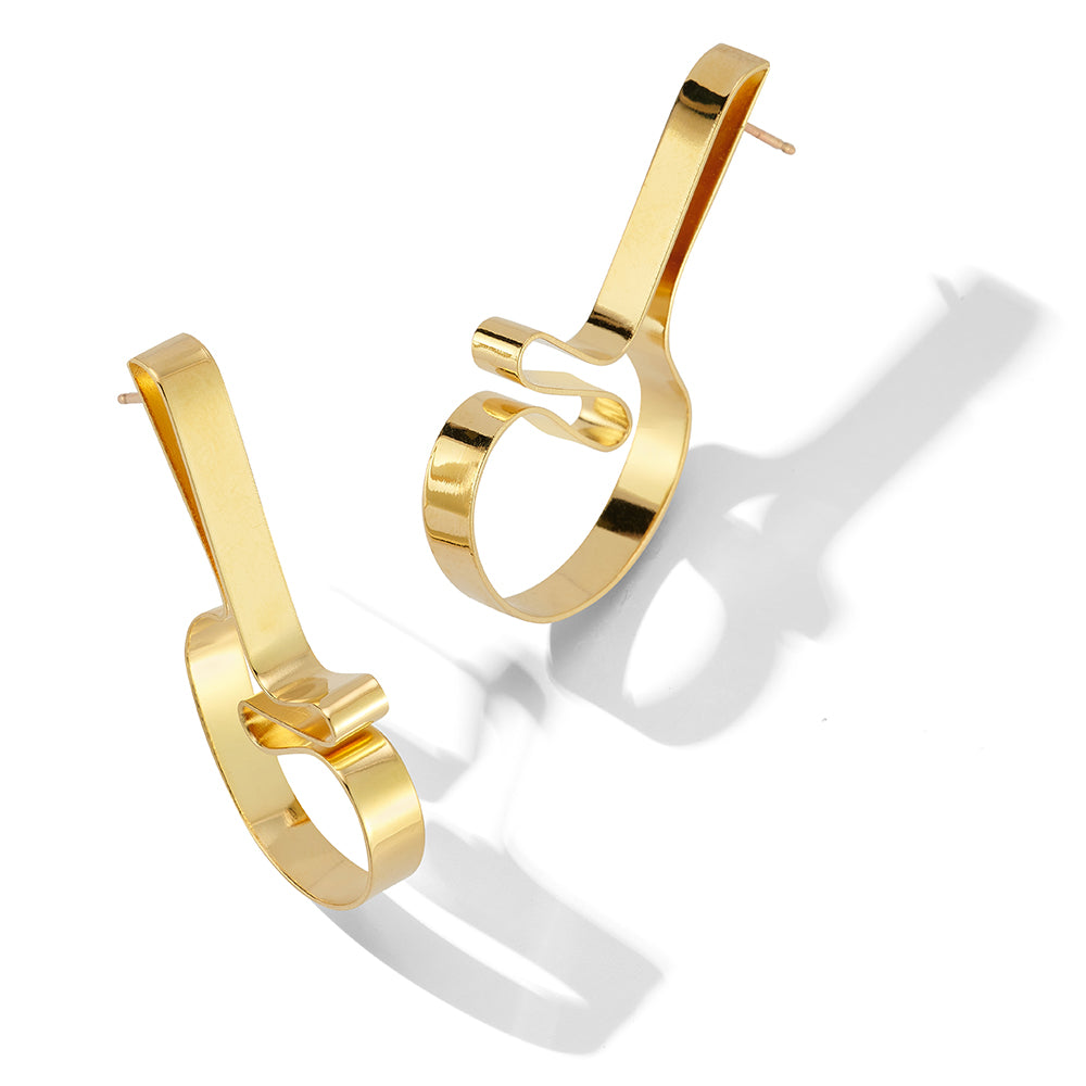 Sur-real Earring – Folded Brass Form