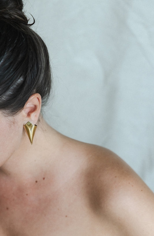 Funnel Post Earring – Architectural Design Inspired by Musical Instruments