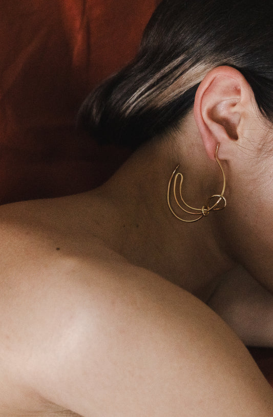 HoopLa Hoop Earrings – Coiled Brass with Hammered Detail