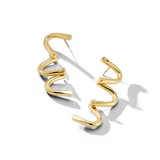 It Happens in Threes – Kinetic Brass Earrings