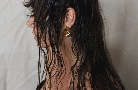 Ruffle Those Feathers Stud Earrings – Twisted and Folded Metal Design