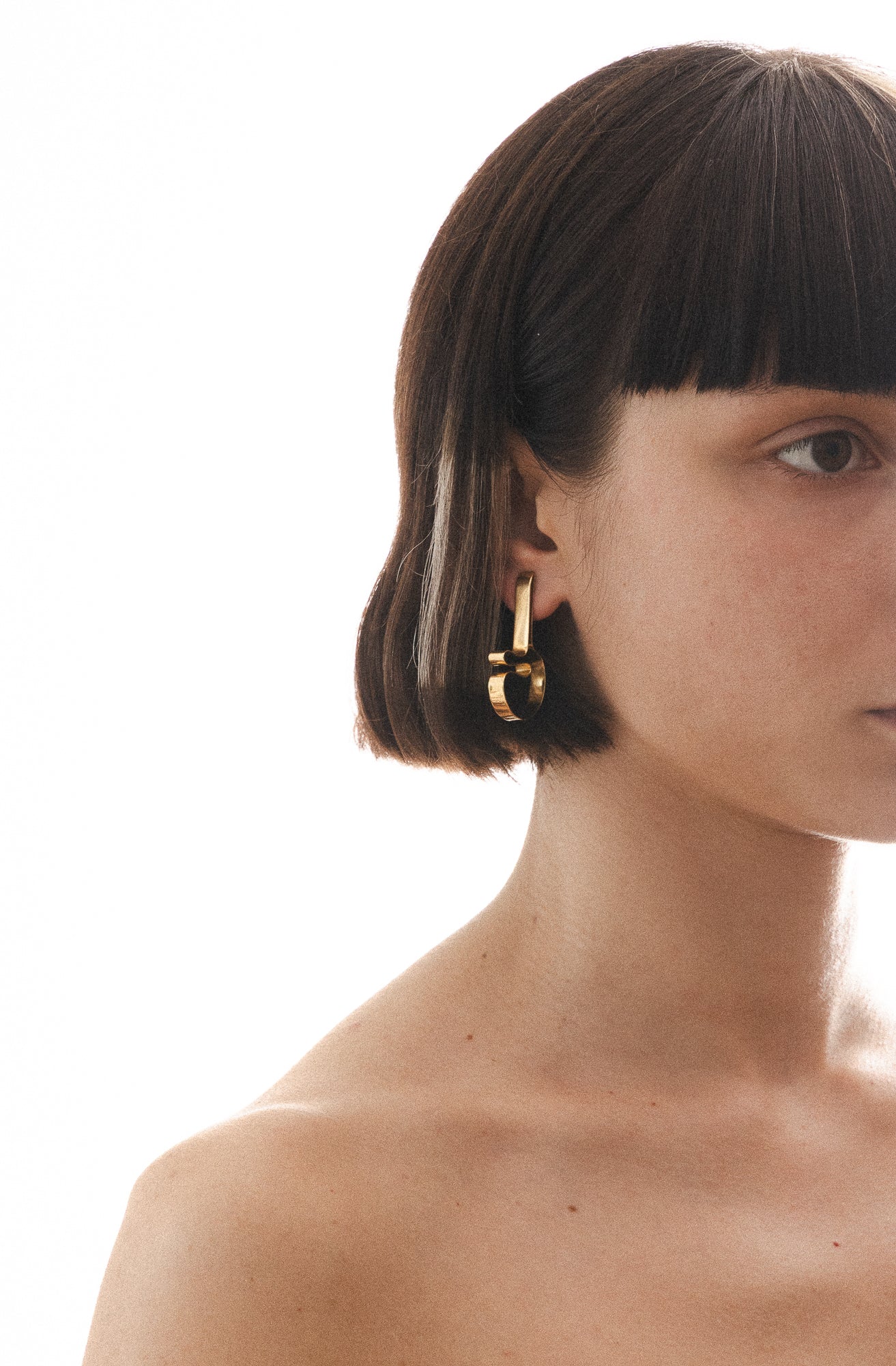 Sur-real Earring – Folded Brass Form
