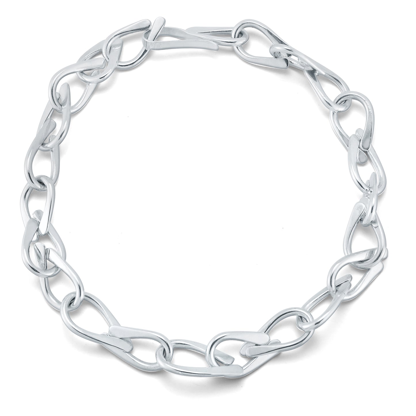 Connected Silver Necklace – Hand-Forged Sterling Silver Chain