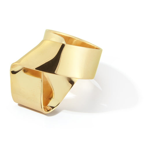 Four Ring – Folded Detail Brass Ring