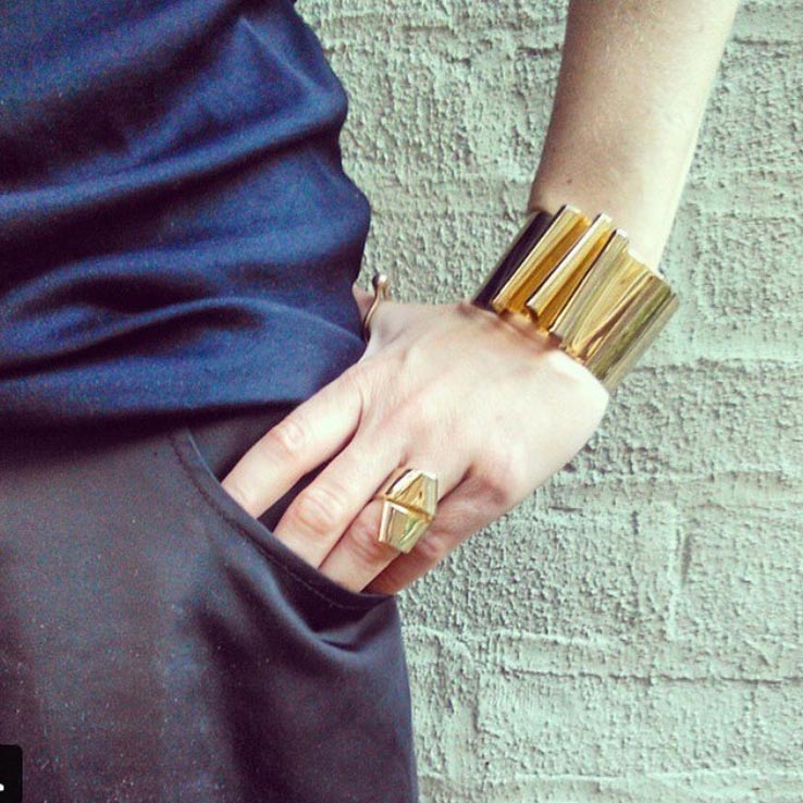 Crumpled © Cuff Bracelet – Rippled Brass Statement from the Brass Band Collection