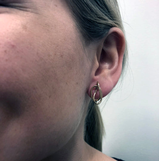 The Verse – Complete Set of Sculptural 14k Gold Stud Earrings