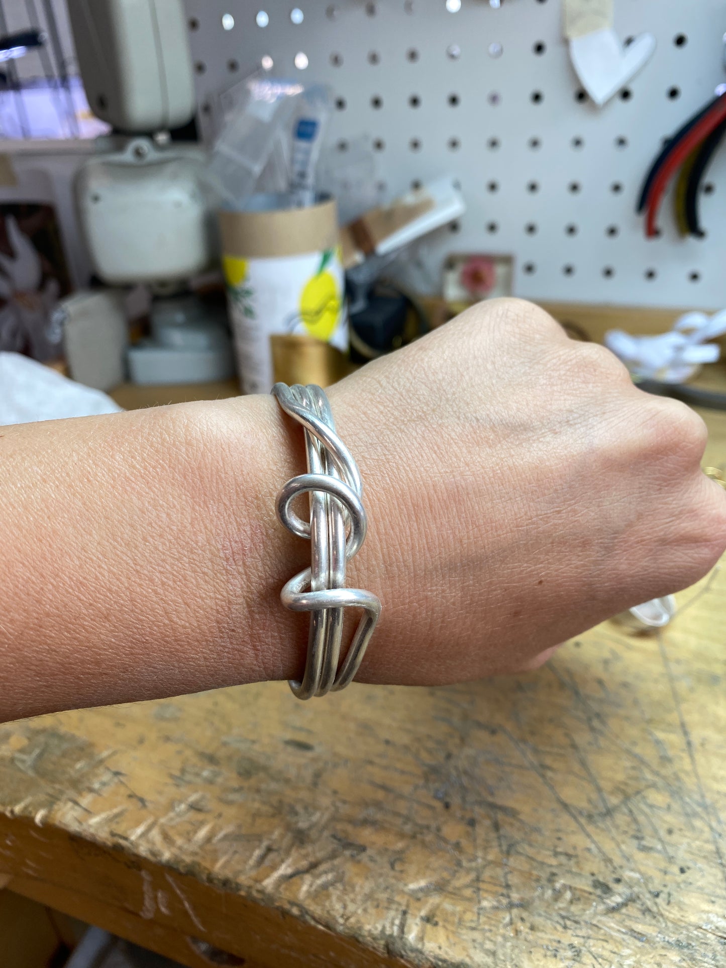 Divine Cuff Bracelet – Twisted Sterling Silver Wire Design