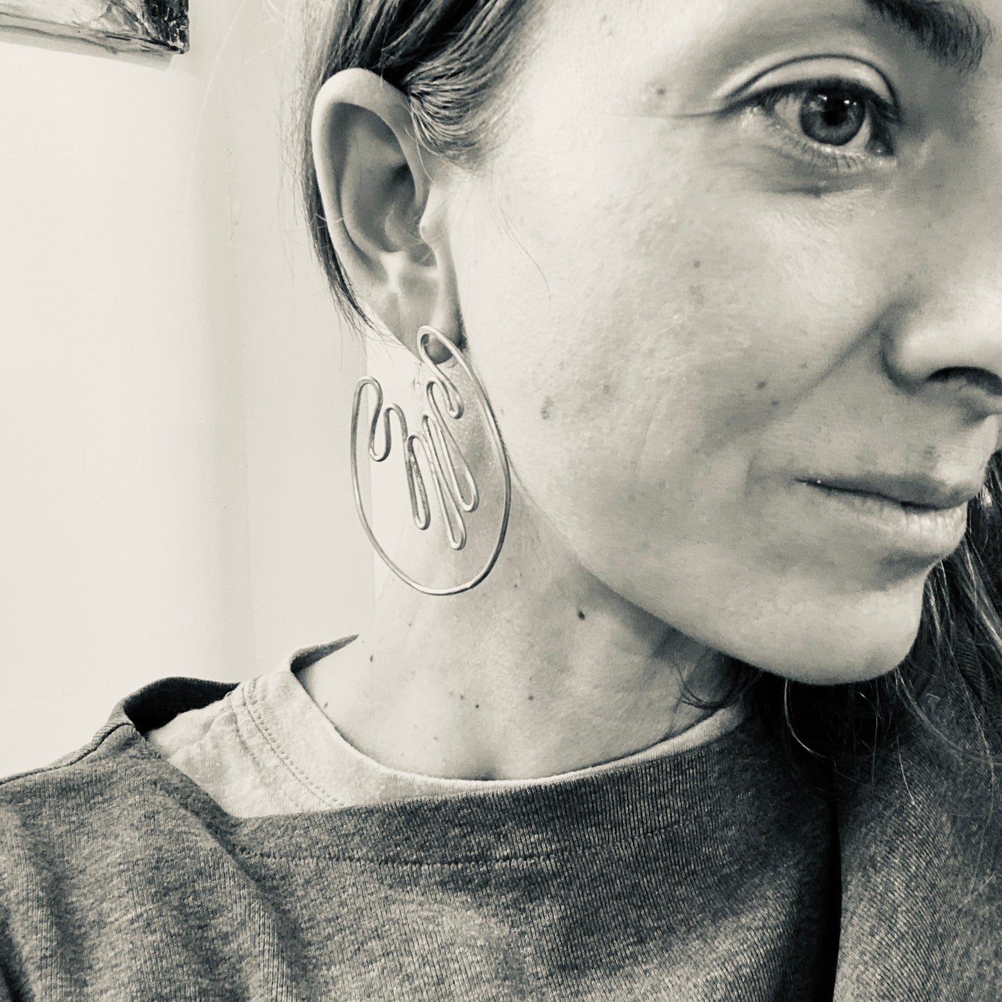 Psychedelic Earrings – Handcrafted Swirling Wire Design