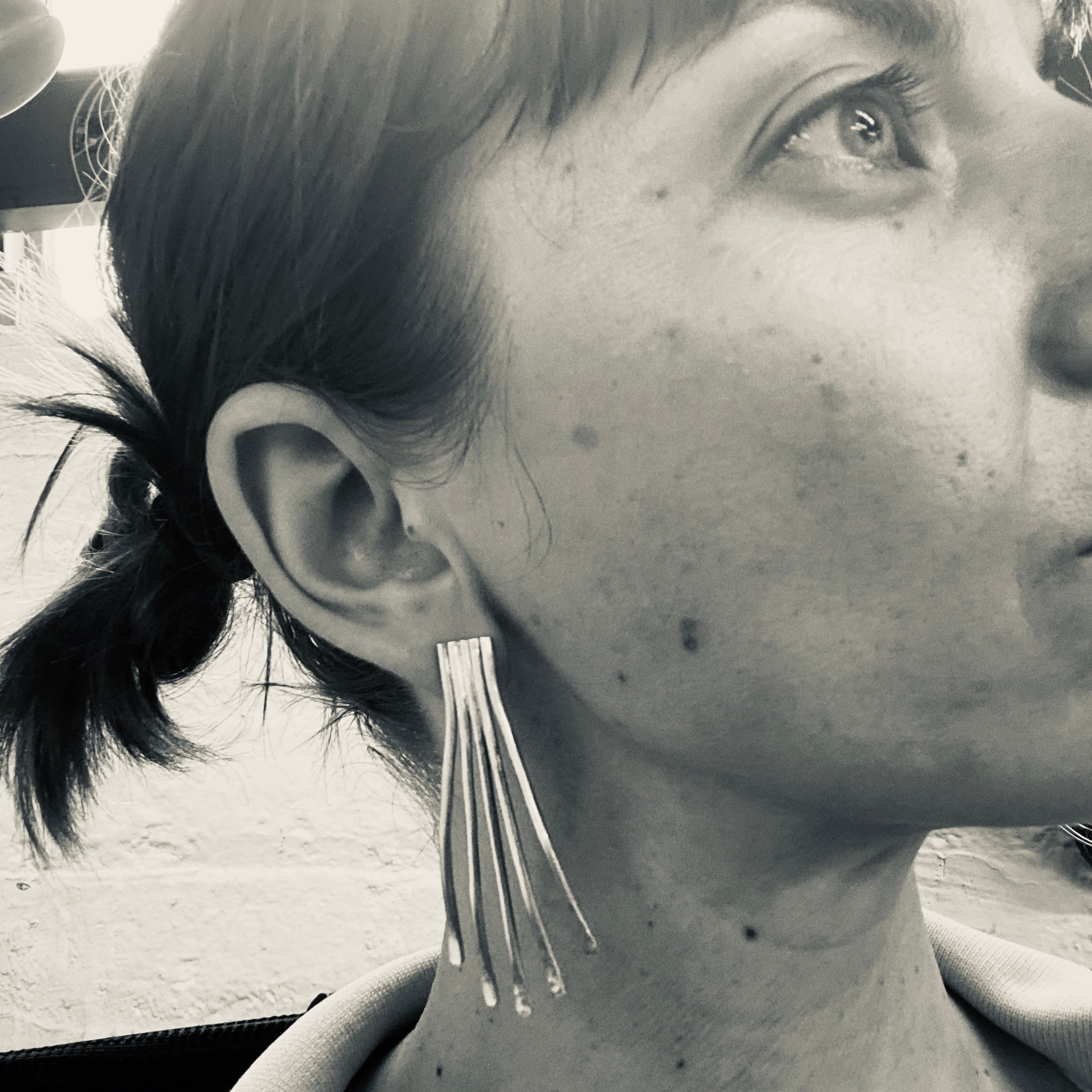Combing Through post earrings