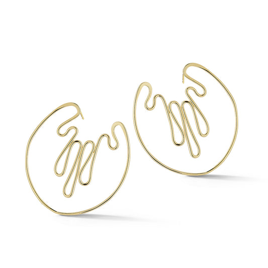 Psychedelic Earrings – Handcrafted Swirling Wire Design
